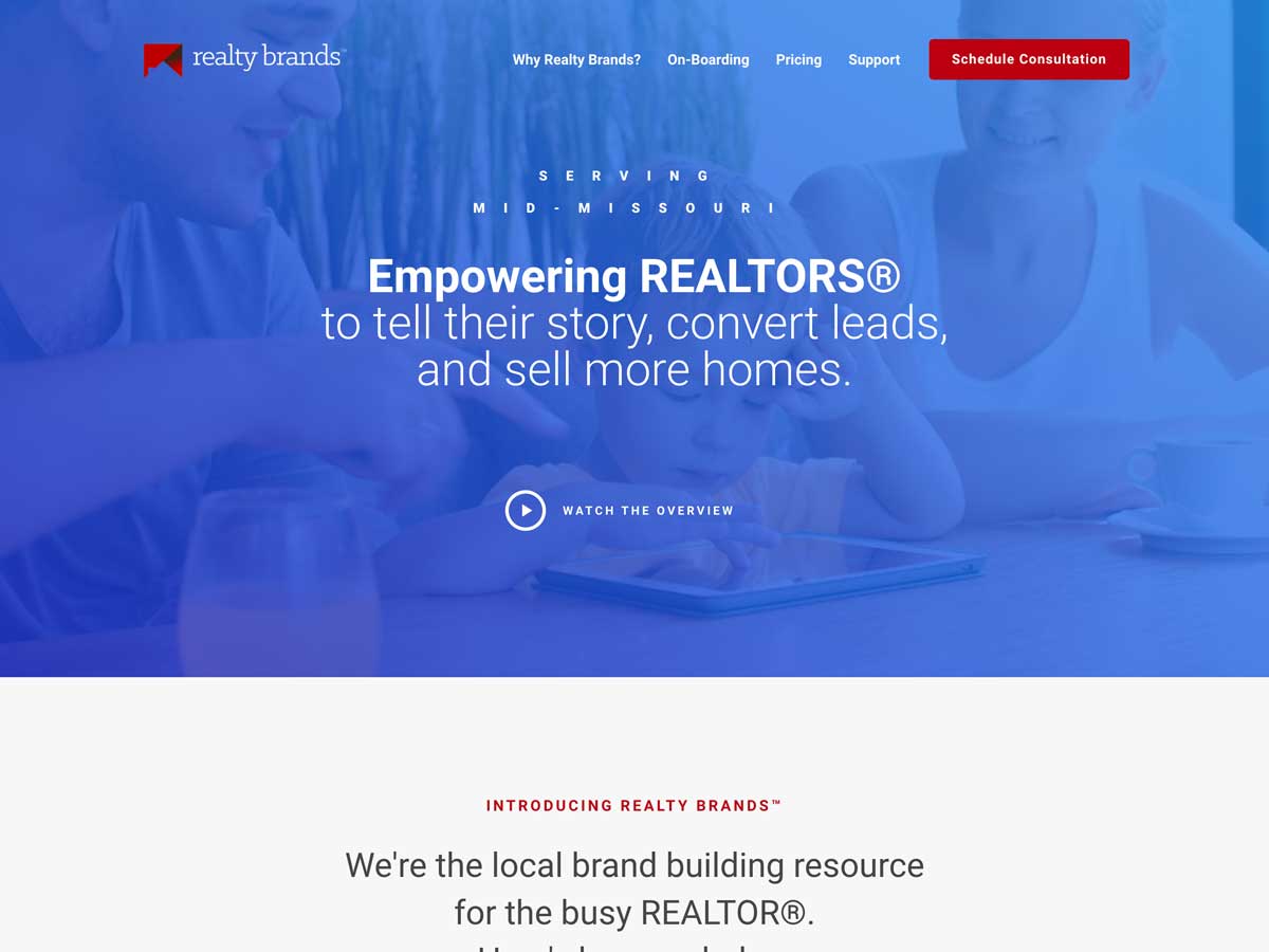 Realty Brands screenshot of home page