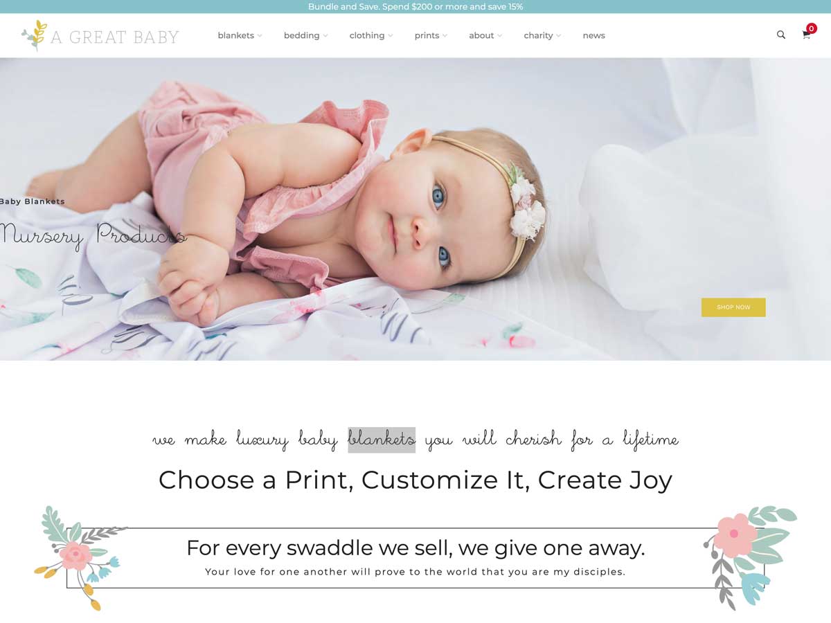 A Great Baby screenshot of home page