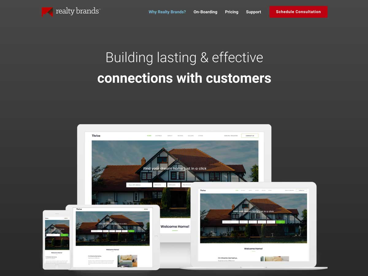 Realty Brands screenshot of blog page